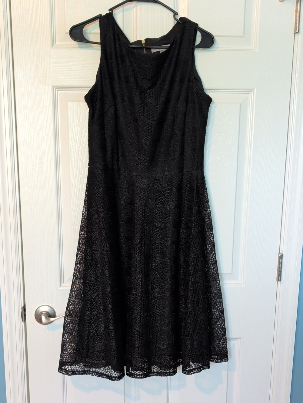 Danny & Nicole Black Lace Fit-and-Flare Dress